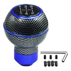 GENERICO - Pomo Manilla De Cambios Fibra Auto Universal 5 Velocidades