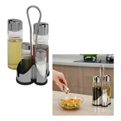 GENERICO - Set De Especieros 5 Piezas Vidrio Para Mesa Comedor