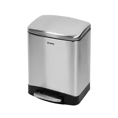 KINSLEY - Basurero Papelero Basura Pedal 6 L Acero Inoxidable