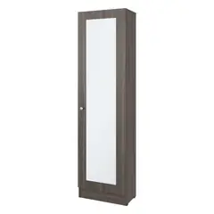 FMFURNITURE - Closet 1 Puerta Con Espejo 1801x491x302 Cm Café Oscuro