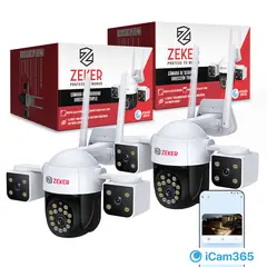 ZEKER - Camara De Seguridad Helicopter 6MP 5G Wifi IP66 Exterior x2