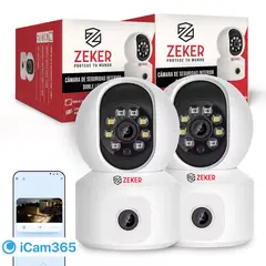 ZEKER - Camara De Seguridad Interior Doble 4MP 5G Wifi IP Pant Tilt x2