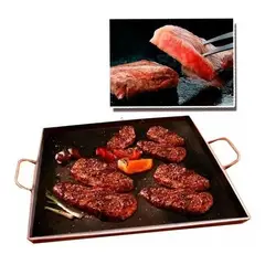 GENERICO - Plancha Churrasquera 45x45 Fierro 5mm Alta Calidad Gris
