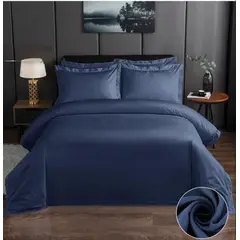 HOMEY - Pack De 2 Sabanas Bajeras Lisas 1 Plazas, 100% Poliester Color Azul