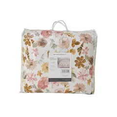 CHANTILLY - Cubrecama Quilt Sherpa Estampado 1.5 plaza Blanco Rosas
