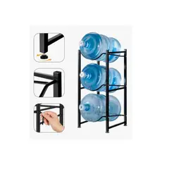 GENERICO - Estante Organizador Rack 3 Botellones Bidones Agua 20L Negro