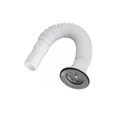 GENERICO - Sifón Flexible Plástico Lavamanos Lavaplatos Universal