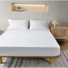 HOMEY - Pack De 2 Sabanas Bajeras Lisas 2 Plazas, 100% Poliester Color Blanco