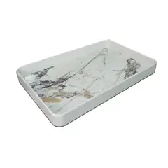 CARIBEE - Bandeja Rectangular Grande Melamina Color Mármol