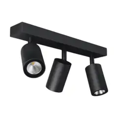 GENERICO - Aplique Porta Ampolleta Gu10 De 3 Focos Negro Luz Neutra
