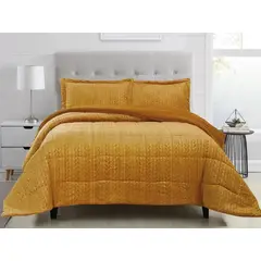 CHANTILLY - Plumón Flannel Sherpa Embossed 1.5 Plazas Ocre