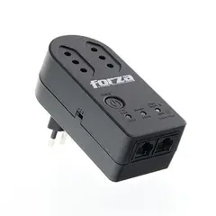 FORZA - Protector de Voltaje 2 Tomas Black 1500W Giratorio 220V