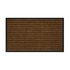 GENERICO - Limpia pies 80x100 cm PVC + Rubber líneas café Casa VIVA