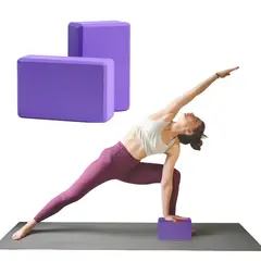 GENERICO - Ladrillo Yoga Bloque de Yoga fitness pilates 2 und, Violeta