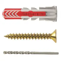 FISCHER - Tarugo Universal Duopower 8mm + Tornillo 5x45mm + Broca de 8mm 8 unidades