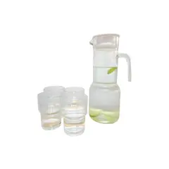 GENERICO - JARRA DE VIDRIO 12 LITROS CON TAPA + 4 VASOS