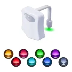 GENERICO - Luz LED Inodoro con Sensor Movimiento 8 Colores Nocturna