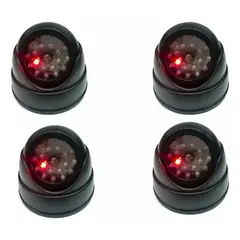 GENERICO - Pack 4 Cámara Vigilancia Falsa con Luz LED Intermitente