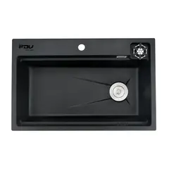 FDV - Lavaplatos Smart Wash Granito Negro + Grifería Deluxe