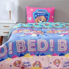 MASHINI - Cobertor Plumón Reversible 1.5 Plaza Paw Patrol Violeta