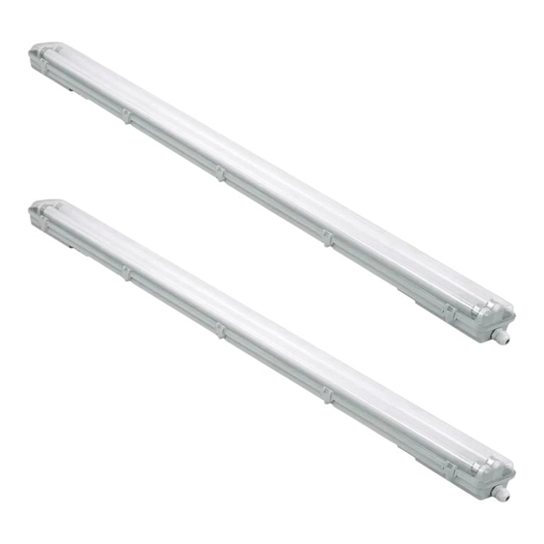 2 Canoas Estanco 60cm para 2 Tubos, IP65 (sin Tubos)