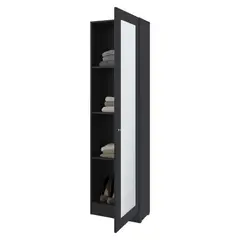 TUHOME - Closet Praga 1 Puerta Con Espejo Wengue 1801X491X302 Cm