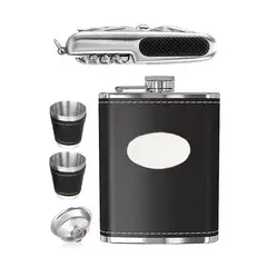 GENERICO - Licorera Petaca Wisquera 9oz + Copas + Accesorios