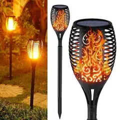 GENERICO - Pack X4 Lampara Solar Led Flama Antorcha Estaca Pequeñas 52cm