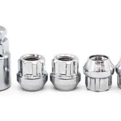 GENERICO - Set 4 Tuercas De Seguridad Cromo 12-14  15125 Con Llave