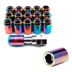 GENERICO - Set 16 Tuercas De Seguridad Tornasol Cn Llave 12mm 12515