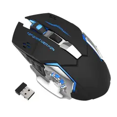 ATURE - Mouse Gamer Inalámbrico Silencioso Y Recargable Con Luz Led