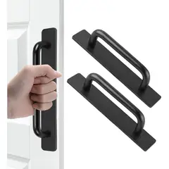 GENERICO - 2 Tiradores De Puerta Autoadhesivo Aleación De Aluminio-Negro
