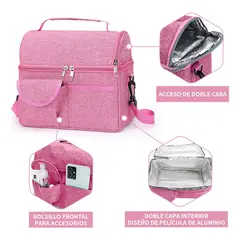 SUPERCENTER - Bolsa Del Almuerzo Loncheras Portátil Y Gran Capacidad Rojo