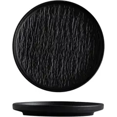 PUREPOWER - Juego 8 Platos Negros Textura Roca 8'' Cerámica Lujo Japonés