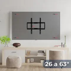 LINE - Soporte TV 26 a 63 Pulgadas 50Kg Soporte TV de Pared Fijo