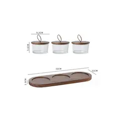 CAP DOR - Set Especieros Triple Tapa de Madera
