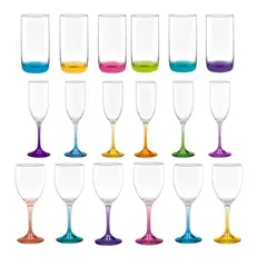 CRISTAR - Set 18 Copas Vasos Fondo Color Fiestas Celebracion