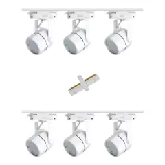 AVC Y VELL MAX - Lámpara 6 Focos Hexagonal Blancos Luz Neutra 7W con 2 Riel de 1mt más Unión