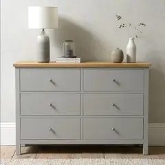 ARCA MUEBLES - Cómoda de Madera 6 cajones Gris 80ALTOx40FONDOx120ANCHO