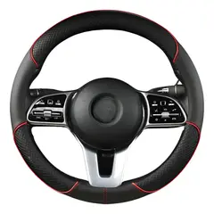 GENERICO - Cubre Volante 38cm Cuero De Calidad Antideslizante Negro