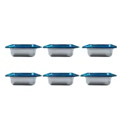 KINDA NICE - Pack 6 Deposito Gastronomico Con Tapa 17x11x6cm Color Plateado