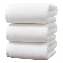 EVERSO - Set 3 Toalla De Baño Algodón Bamboo Súper Suaves 140x70cm Blanco