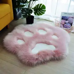 GENERICO - Tapete Decorativo Pelo Largo - Alfombra 70x80cm Huella Patita Mascota