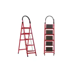 GENERICO - Escalera Metálica Plegable Antideslizante 5 Niveles