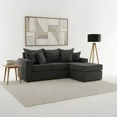 LIVINGYTERRAZAS CL - Sofá Reforzado L Intercambiable Homero Plus 210x155 Gris Marengo