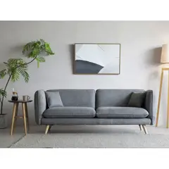 EPICADECO - SOFÁ 3 CUERPOS BURANO TELA GRIS GRAFITO