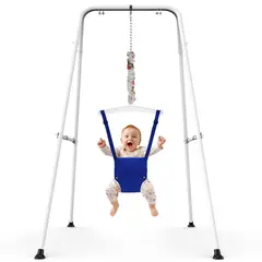 DEKANO - Columpio infantil blanco con estructura de acero