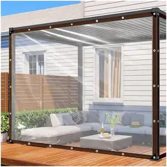 KUANGYE - 3×4 M Lonas Transparentes Resistentes Impermeables UV Con Ojales+10m Cuerda