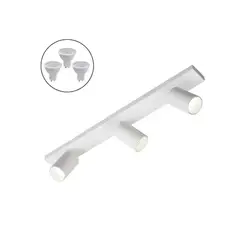 MEGABRIGHT - Foco Barra Sobrepuesto Triple GU10 Blanco Mate