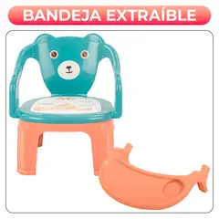 GENERICO - Silla Mesa Para Comer Portátil Asiento Bebés Azul 2 En 1